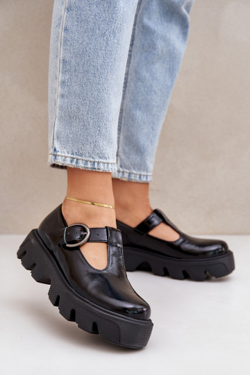 met lakeffect Leer schoenen met gespen Zazoo 20183 zInart 2