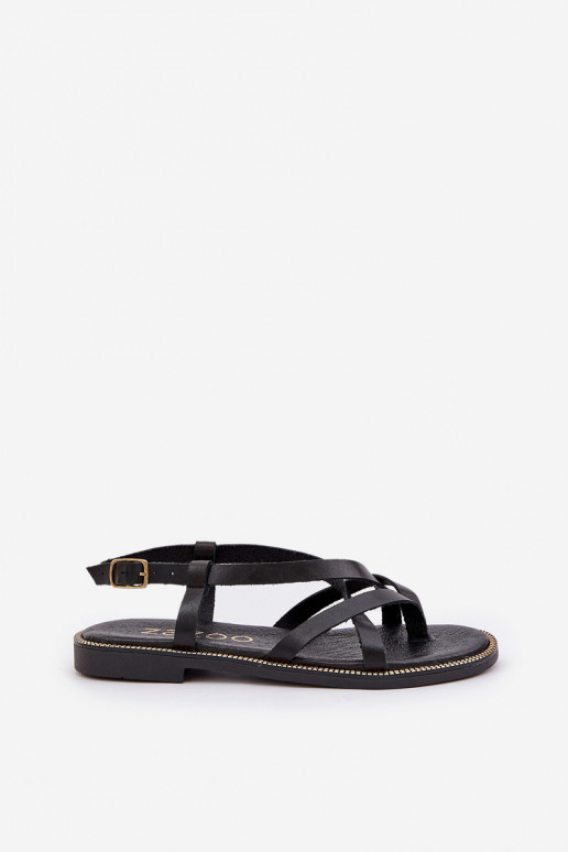 Leer Platte sandalenPrzeplatającymi Się Paseczkami Zazoo 40429 zInart Leer Platte sandalenPrzeplatającymi Się Paseczkami Zazoo 40429 zInart