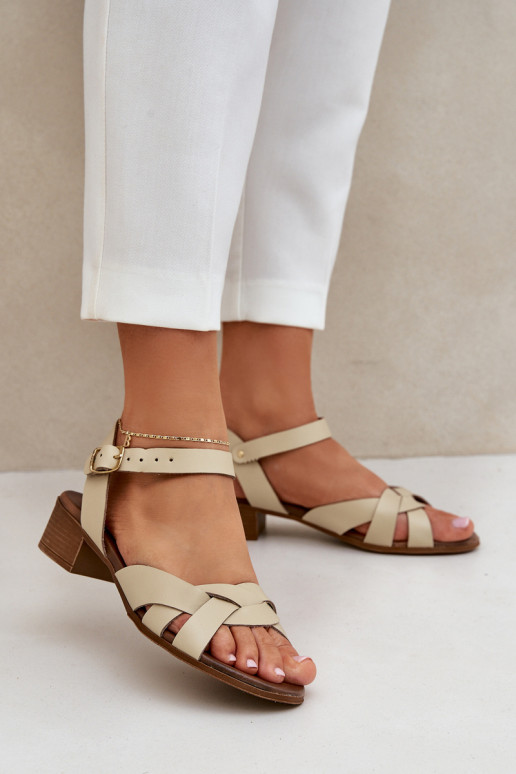 Dames sandalen Op Delicaatm Obcasie Zazoo 40372 ivoor Dames sandalen Op Delicaatm Obcasie Zazoo 40372 ivoor