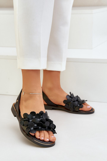 Dames sandalen met brede hakken Zazoo 40425 zwart