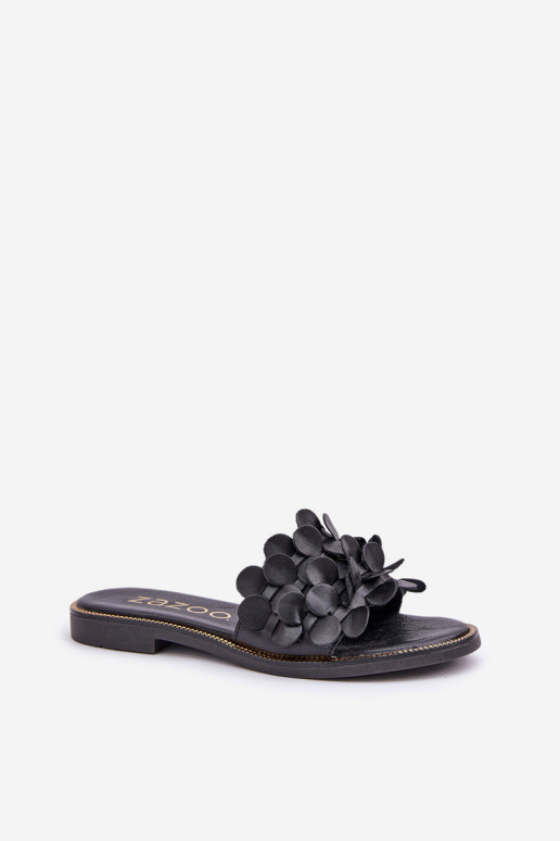 Zazoo 40381 Dames Leren pantoffels met brede hakken zInart Zazoo 40381 Dames Leren pantoffels met brede hakken zInart