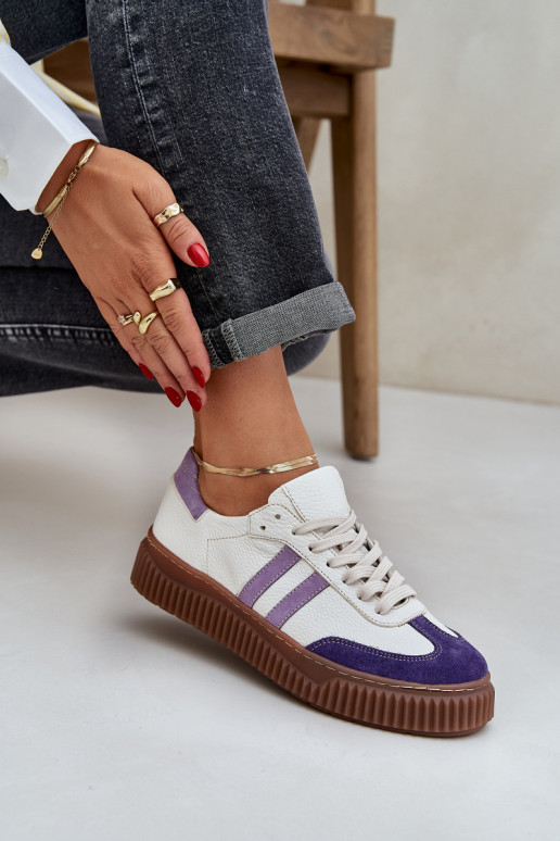 Zazoo N1068S6 Leer Laag Sneakers model schoenen Dames met platform Initte kleur Zazoo N1068S6 Leer Laag Sneakers model schoenen Dames met platform Initte kleur