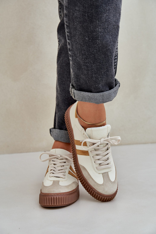 Zazoo N1068S6 Leer Laag Sneakers model schoenen Dames met platform beige Zazoo N1068S6 Leer Laag Sneakers model schoenen Dames met platform beige