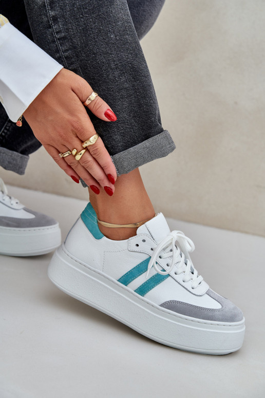 Zazoo N1068S8 Leer Laag Sneakers model schoenen Dames met platform Initte kleur Zazoo N1068S8 Leer Laag Sneakers model schoenen Dames met platform Initte kleur