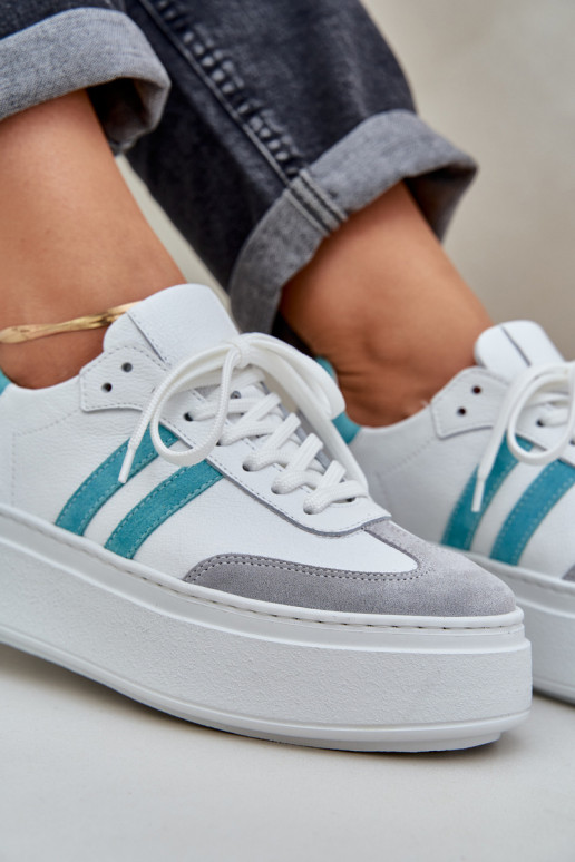 Zazoo N1068S8 Leer Laag Sneakers model schoenen Dames met platform Initte kleur Zazoo N1068S8 Leer Laag Sneakers model schoenen Dames met platform Initte kleur