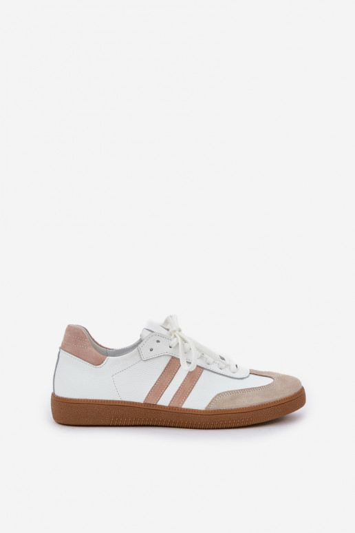 Zazoo N1068 Leer Laag Sneakers model schoenen Dames beige Zazoo N1068 Leer Laag Sneakers model schoenen Dames beige