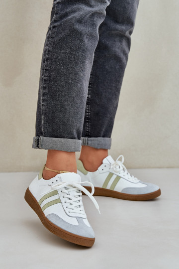 Zazoo N1068 leren lage sportieve dames schoenen witte kleur 2