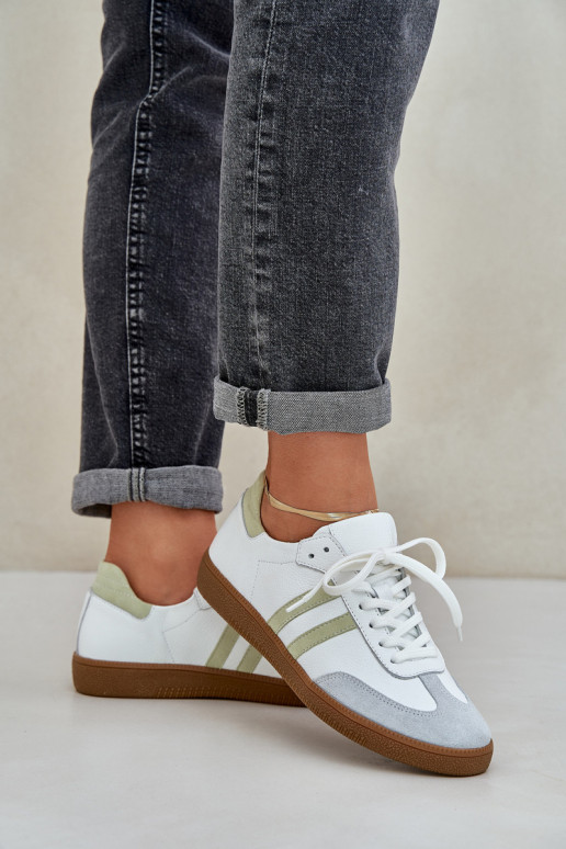 Zazoo N1068 Leer Laag Sneakers model schoenen Dames Initte kleur Zazoo N1068 Leer Laag Sneakers model schoenen Dames Initte kleur