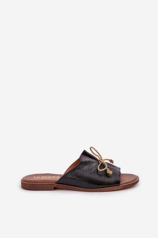 Leer gelijk aan Elegante stijl Slippers met linten LeInski 3572 zInart Leer gelijk aan Elegante stijl Slippers met linten LeInski 3572 zInart