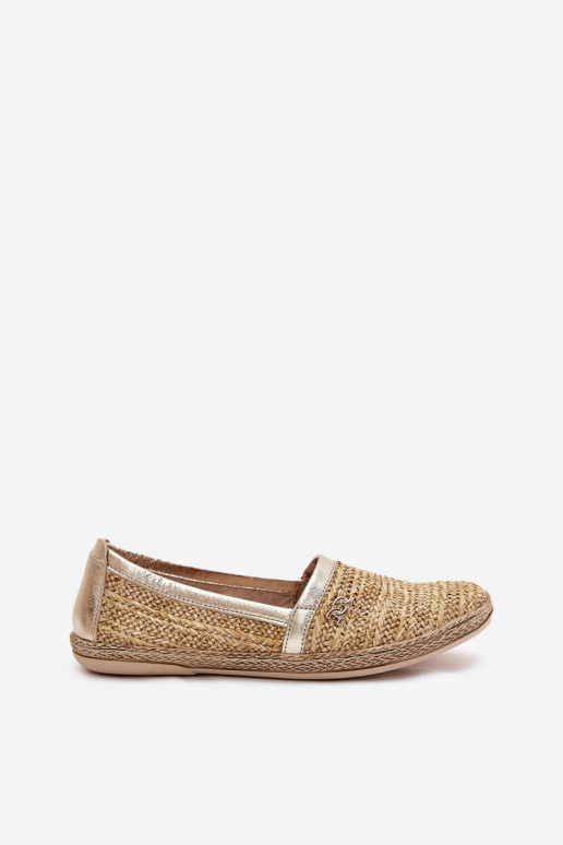 Elegante stijl Leren espadrilles Met Vlecht Zazoo 10178 beige-gouden kleur Elegante stijl Leren espadrilles Met Vlecht Zazoo 10178 beige-gouden kleur