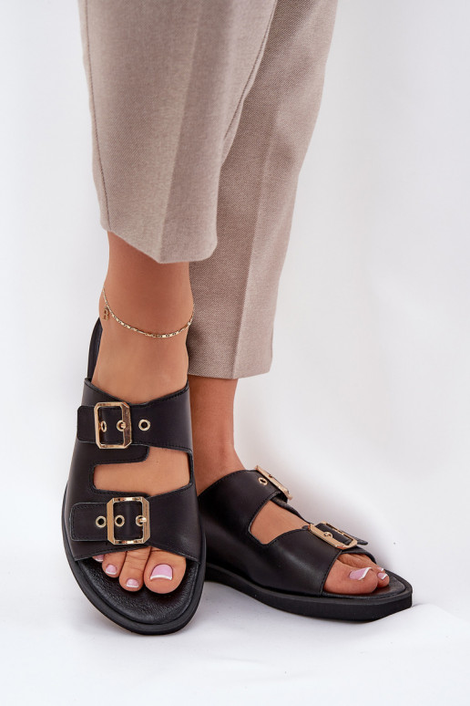 Leer gelijk aan Slippers met gespen Zazoo 3020 zInart Leer gelijk aan Slippers met gespen Zazoo 3020 zInart