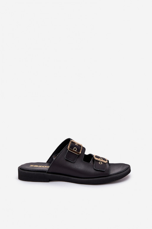 Leer gelijk aan Slippers met gespen Zazoo 3020 zInart Leer gelijk aan Slippers met gespen Zazoo 3020 zInart