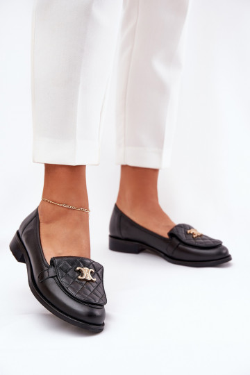 Leer Mocassins met gouden details Laura Messi 2927 zInart