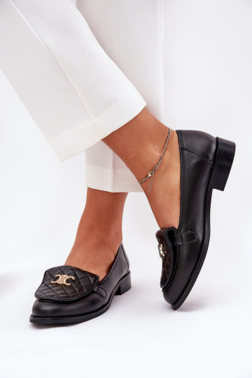 Leer Mocassins met gouden details Laura Messi 2927 zInart 2