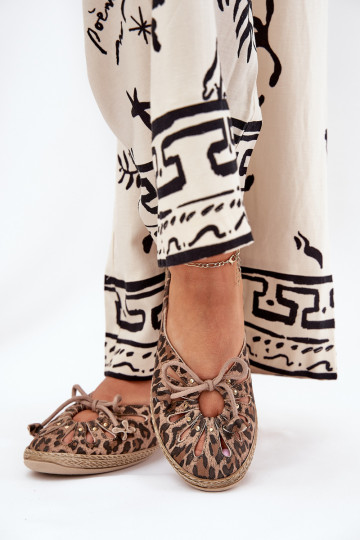 Zazoo 10179 leren ballerina's met luipaardprint in bruin 2