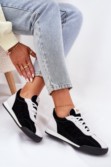 Leren dames sportschoenen Laura Messi 2935 in zwart