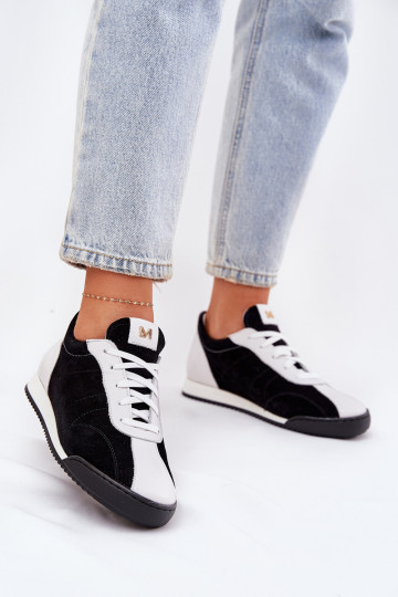 Leren dames sportschoenen Laura Messi 2935 in zwart 2