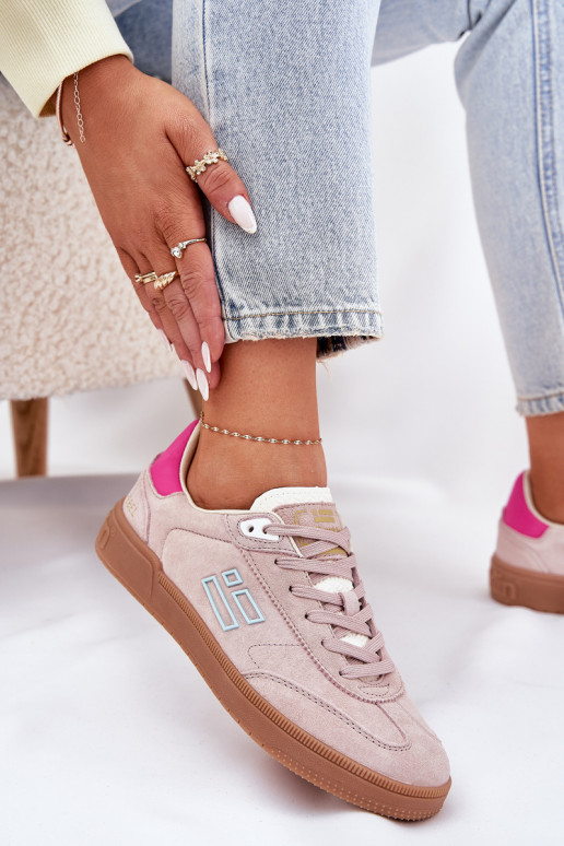 van suède sportschoenen Sneakers model schoenen Dames D.Franklin DFSH387005 roze van suède sportschoenen Sneakers model schoenen Dames D.Franklin DFSH387005 roze