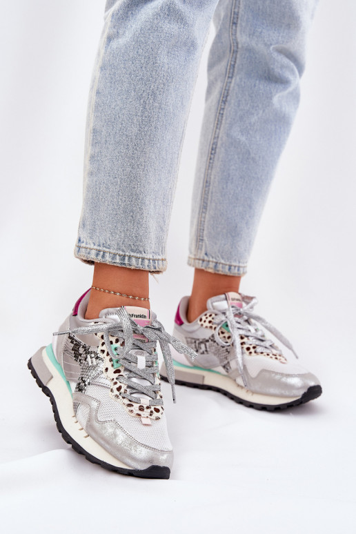 Sneakers model schoenen sportschoenen Dames D.Franklin DFSH378006 zilvere kleur