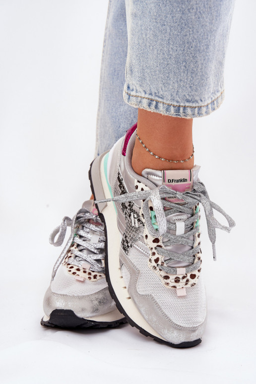 Sneakers model schoenen sportschoenen Dames D.Franklin DFSH378006 zilvere kleur