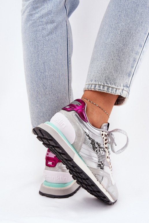 Sneakers model schoenen sportschoenen Dames D.Franklin DFSH378006 zilvere kleur