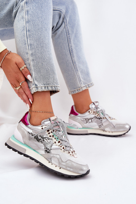 Sneakers model schoenen sportschoenen Dames D.Franklin DFSH378006 zilvere kleur