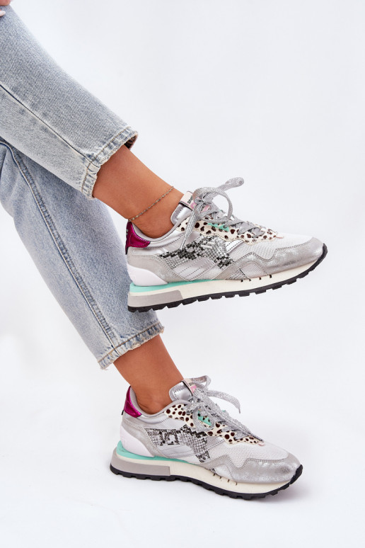 Sneakers model schoenen sportschoenen Dames D.Franklin DFSH378006 zilvere kleur