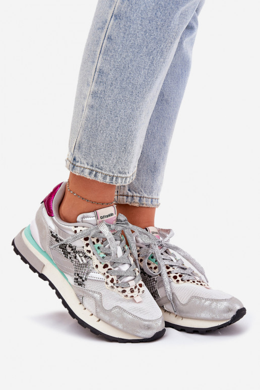 Sneakers model schoenen sportschoenen Dames D.Franklin DFSH378006 zilvere kleur