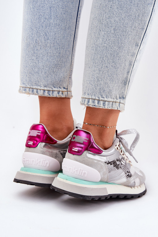 Sneakers model schoenen sportschoenen Dames D.Franklin DFSH378006 zilvere kleur
