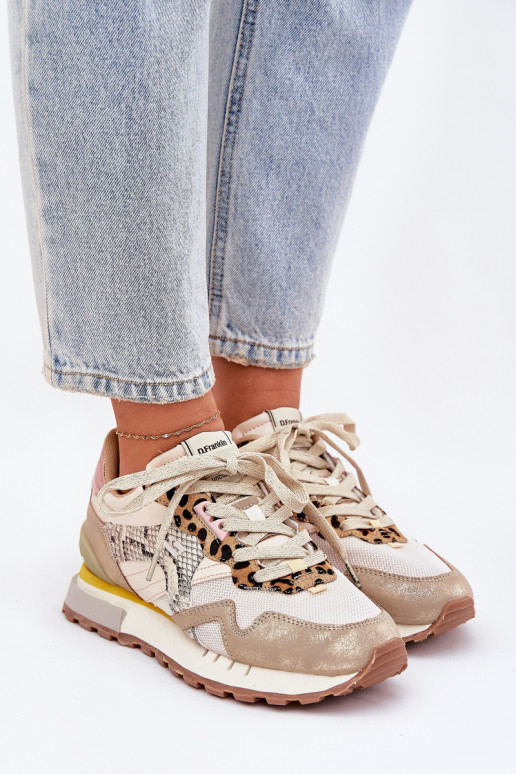 Sneakers model schoenen sportschoenen Dames D.Franklin DFSH378006 gouden kleur