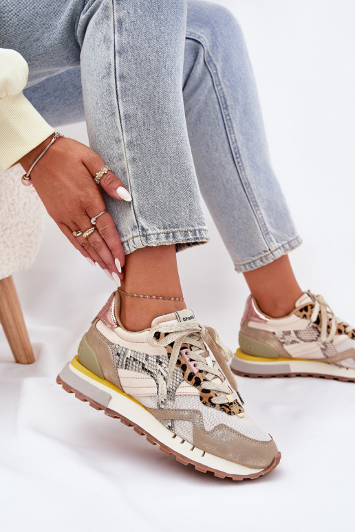 Sneakers model schoenen sportschoenen Dames D.Franklin DFSH378006 gouden kleur