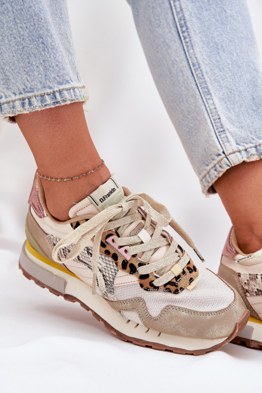 Sneakers model schoenen sportschoenen Dames D.Franklin DFSH378006 gouden kleur