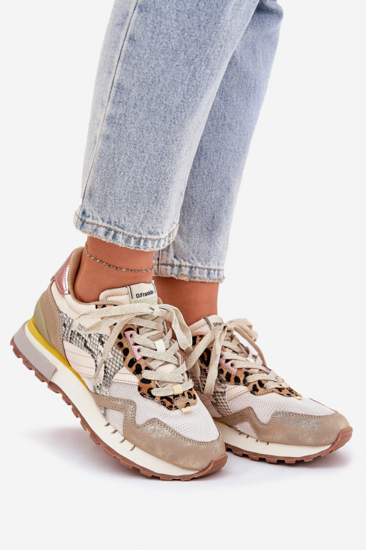 Sneakers model schoenen sportschoenen Dames D.Franklin DFSH378006 gouden kleur