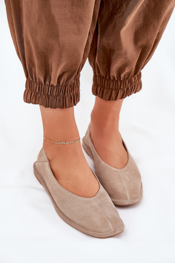 Ballerinas van suède Dames Big Star RR274082 beige