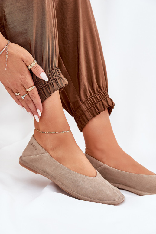 Ballerinas van suède Dames Big Star RR274082 beige