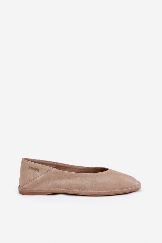 Ballerinas van suède Dames Big Star RR274082 beige