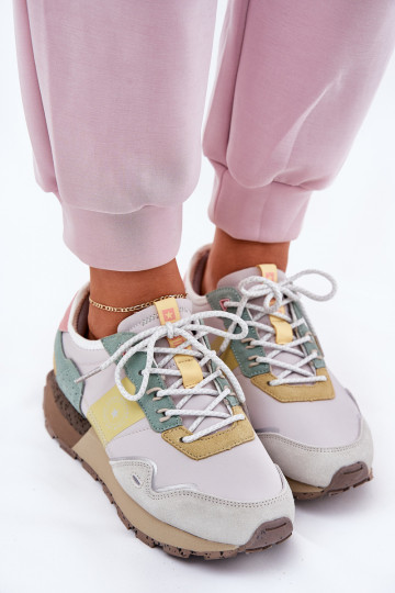 Zomšinie sportschoenen dames Big Star RR274244 HI-POLY SYSTEM grijsgelukkig