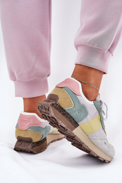 van suède Sneakers model schoenen Dames Big Star RR274244 HI-POLY SYSTEM grijs-geel van suède Sneakers model schoenen Dames Big Star RR274244 HI-POLY SYSTEM grijs-geel