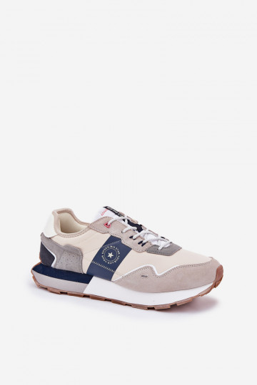 Zomšinie sportschoenen heren met platform Big Star RR174471 Hi-Poly System grijs