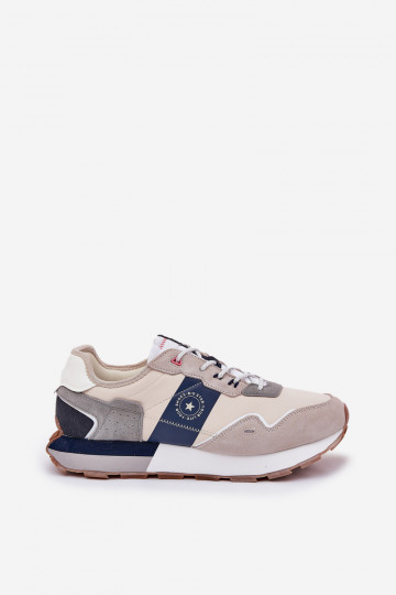 Zomšinie sportschoenen heren met platform Big Star RR174471 Hi-Poly System grijs 2
