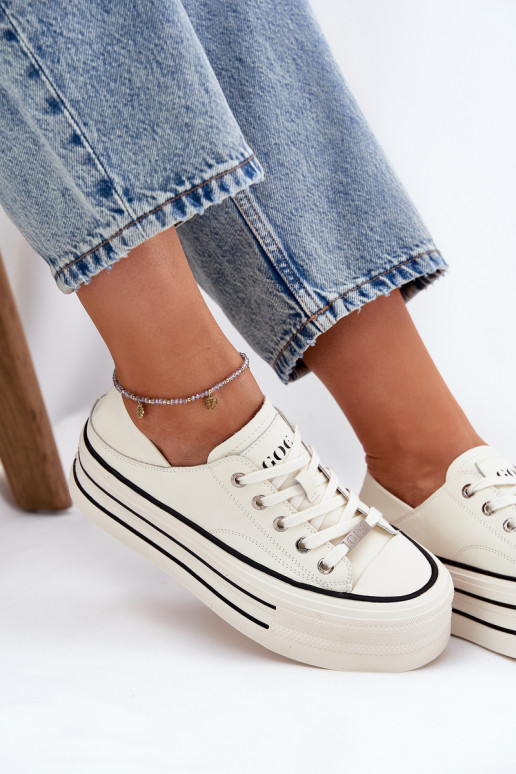 Leer Vrijetijdsschoenen met platform GOE RR2N4106 Initte kleur Leer Vrijetijdsschoenen met platform GOE RR2N4106 Initte kleur