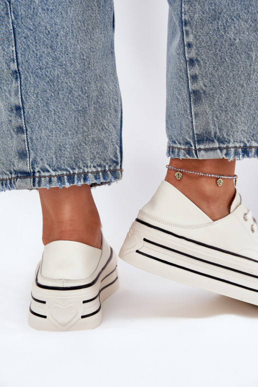 Leer Vrijetijdsschoenen met platform GOE RR2N4106 Initte kleur Leer Vrijetijdsschoenen met platform GOE RR2N4106 Initte kleur