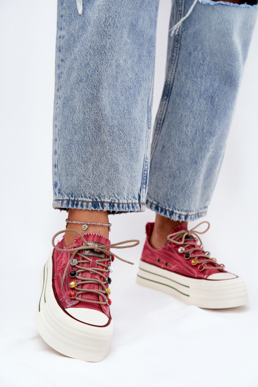 Vrijetijdsschoenen met platform GOE RR2N4104 rood