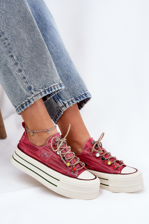 Vrijetijdsschoenen met platform GOE RR2N4104 rood