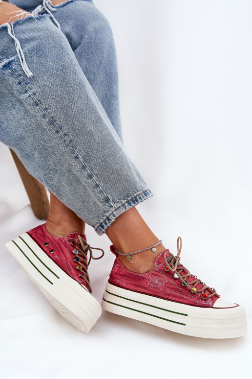 Vrijetijdsschoenen met platform GOE RR2N4104 rood