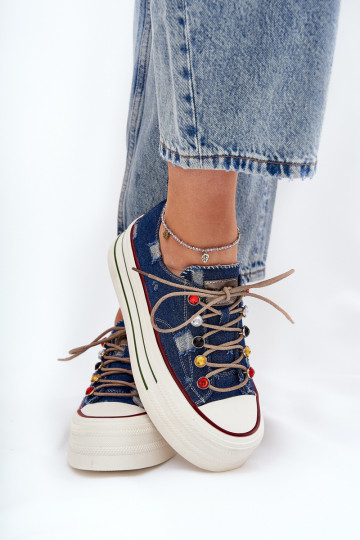 Vrijetijdsschoenen met platform GOE RR2N4103 donkerblauIn