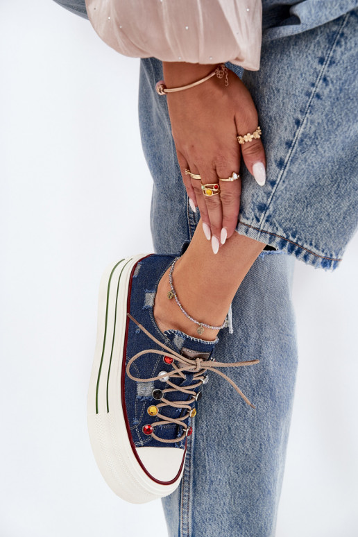 Vrijetijdsschoenen met platform GOE RR2N4103 donkerblauIn