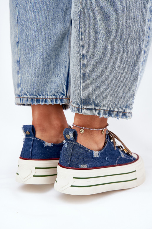 Vrijetijdsschoenen met platform GOE RR2N4103 donkerblauIn