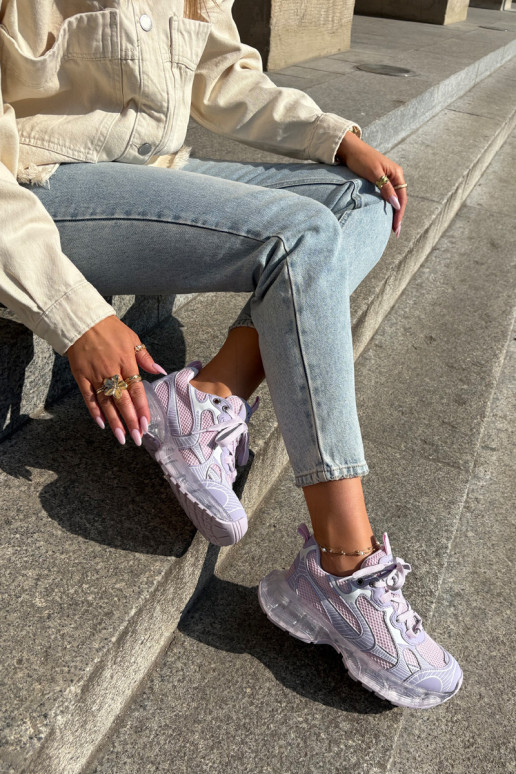 Leer Sneakers model schoenen Dames GOE RR2N4081 Paars Leer Sneakers model schoenen Dames GOE RR2N4081 Paars