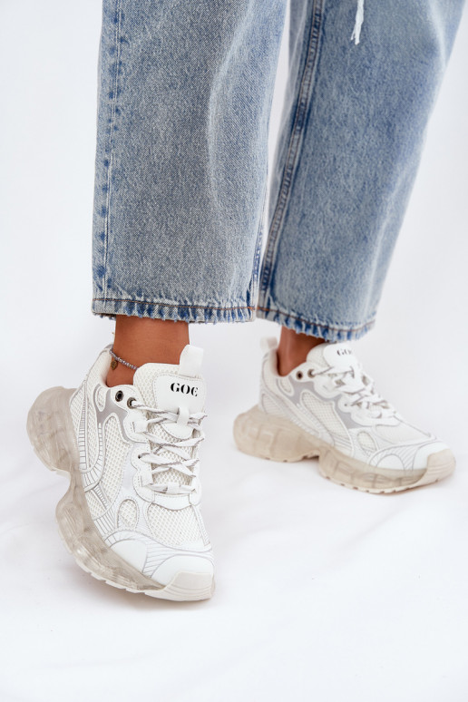 Leer Sneakers model schoenen Dames GOE RR2N4083 beige Leer Sneakers model schoenen Dames GOE RR2N4083 beige